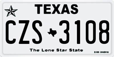 TX license plate CZS3108