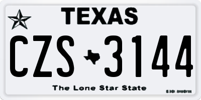 TX license plate CZS3144