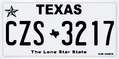 TX license plate CZS3217