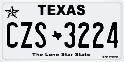 TX license plate CZS3224