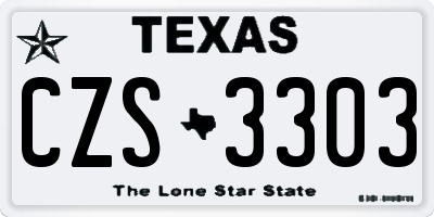TX license plate CZS3303