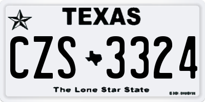 TX license plate CZS3324