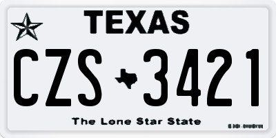 TX license plate CZS3421
