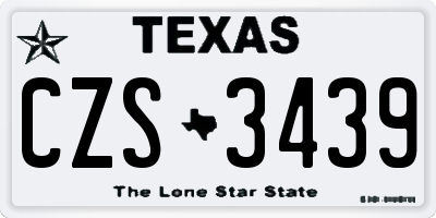 TX license plate CZS3439