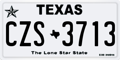 TX license plate CZS3713