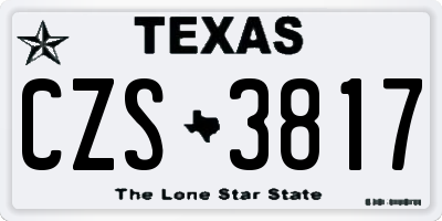 TX license plate CZS3817