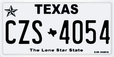 TX license plate CZS4054