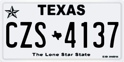 TX license plate CZS4137