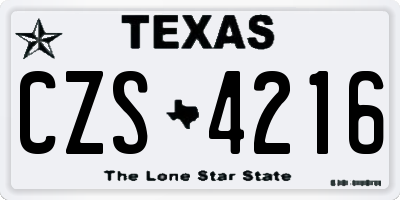 TX license plate CZS4216