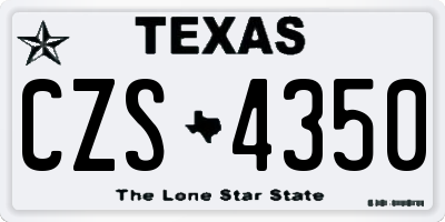 TX license plate CZS4350