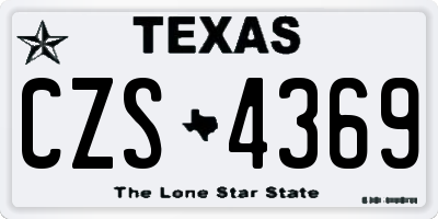 TX license plate CZS4369