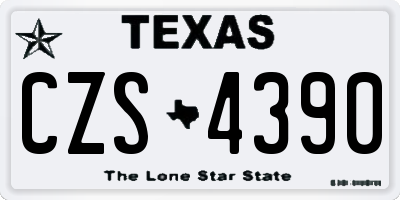 TX license plate CZS4390