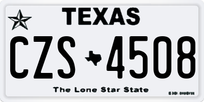 TX license plate CZS4508