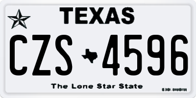 TX license plate CZS4596