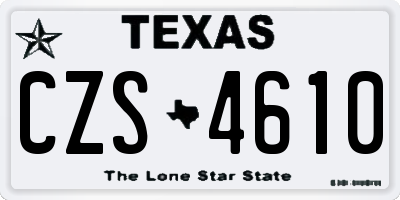 TX license plate CZS4610