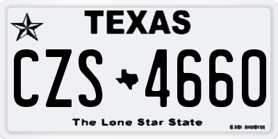 TX license plate CZS4660
