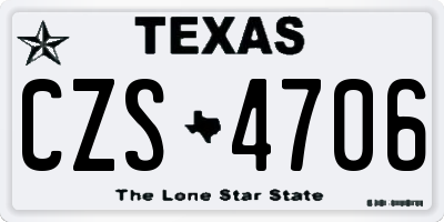 TX license plate CZS4706