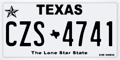 TX license plate CZS4741
