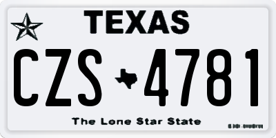 TX license plate CZS4781