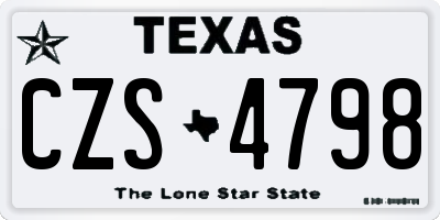 TX license plate CZS4798