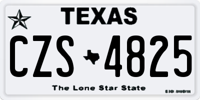 TX license plate CZS4825