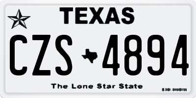 TX license plate CZS4894