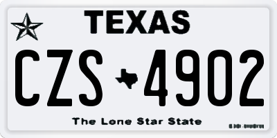 TX license plate CZS4902
