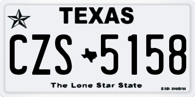 TX license plate CZS5158