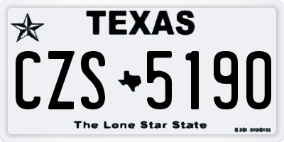 TX license plate CZS5190