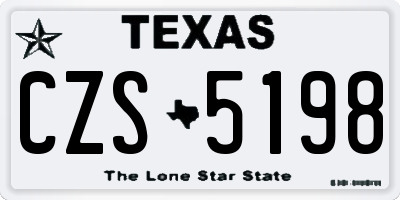 TX license plate CZS5198