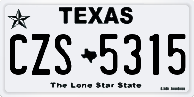 TX license plate CZS5315