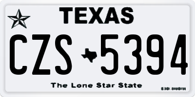 TX license plate CZS5394