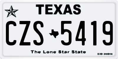 TX license plate CZS5419