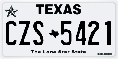 TX license plate CZS5421