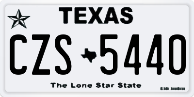 TX license plate CZS5440