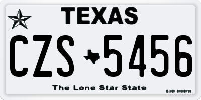 TX license plate CZS5456