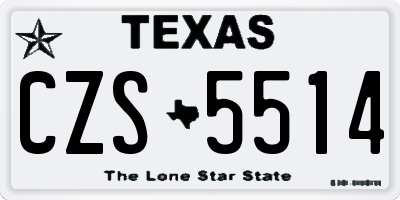TX license plate CZS5514