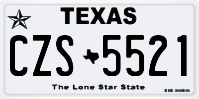 TX license plate CZS5521