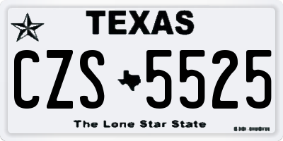 TX license plate CZS5525