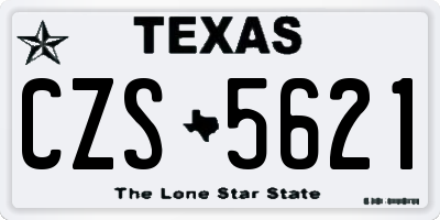 TX license plate CZS5621
