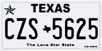 TX license plate CZS5625