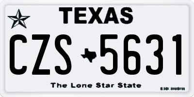 TX license plate CZS5631