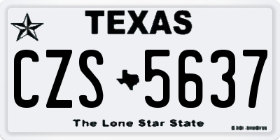 TX license plate CZS5637