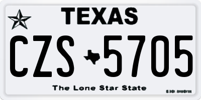 TX license plate CZS5705