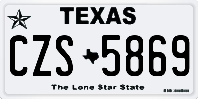TX license plate CZS5869