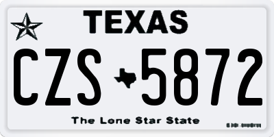 TX license plate CZS5872