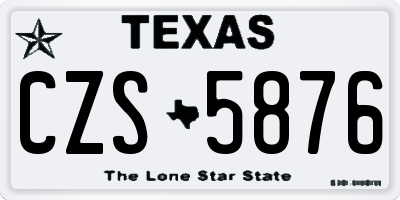 TX license plate CZS5876