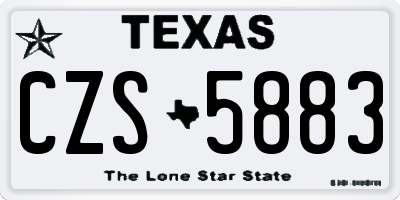TX license plate CZS5883