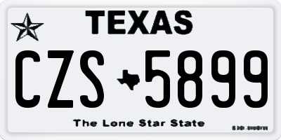 TX license plate CZS5899