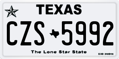 TX license plate CZS5992